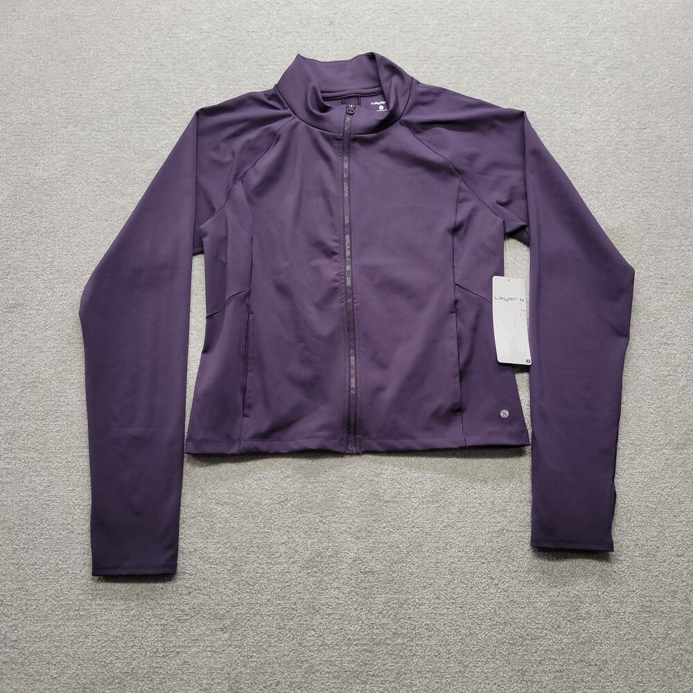 Layer 8 Womens Large Purple Full Zip Athletic Jacket Quick Dry Stretch